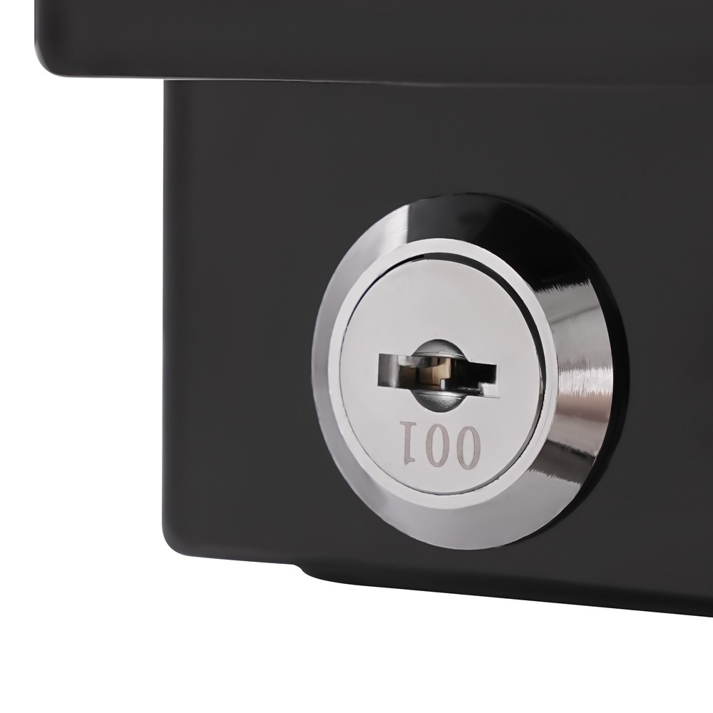 Black Metal Under Desk Locking Sliding Drawer Pull Out Hidden Storage Organizer