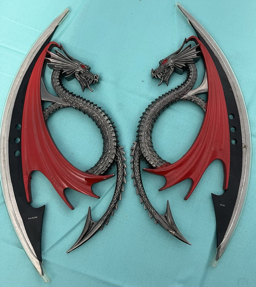 Twin Dragon DAGGER Display Collectibles Unsharpened Blade W/clearblade Protector
