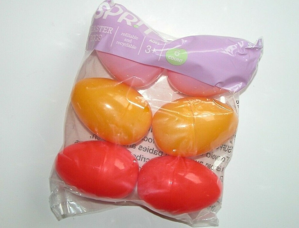 NWT NEW Easter Egg Fillable Spritz Set 6 Pink Yellow Orange