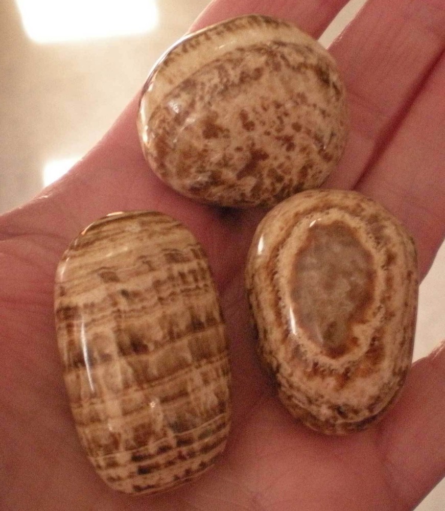 Aragonite - Peru - 3 Tumbled Stones rt397c