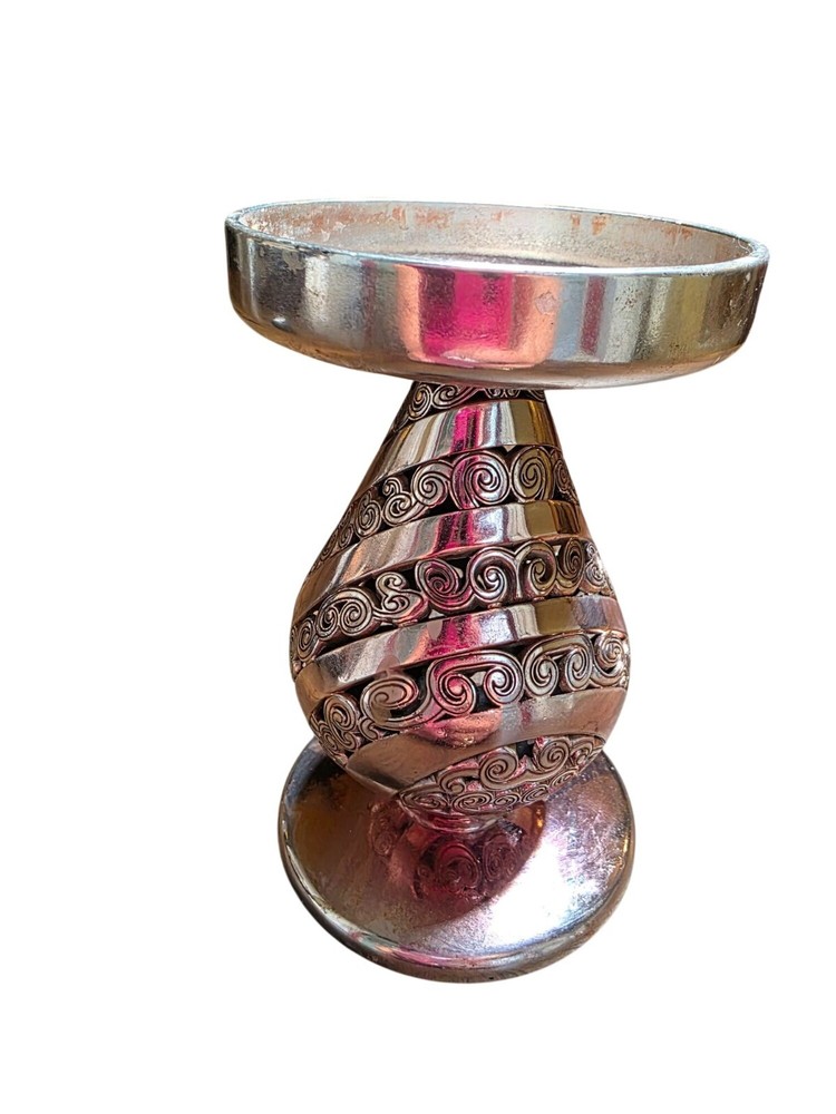 ONE BRIGHTON 5" CANDLE STICK SILVER CANDLESTICK SCROLL DESIGN SILVER PLATED 83A