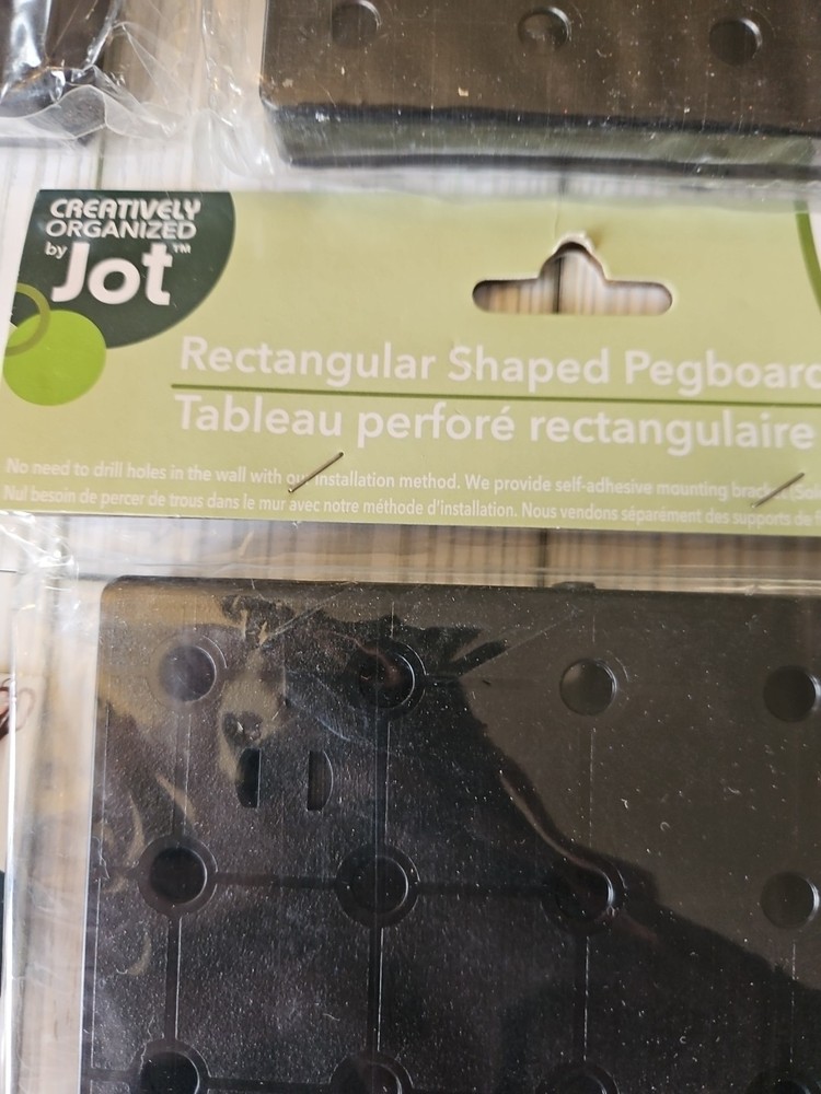 7 Lot Creatively Organizer by Jot Pegboard Black Plastic & Loop Hooks Office