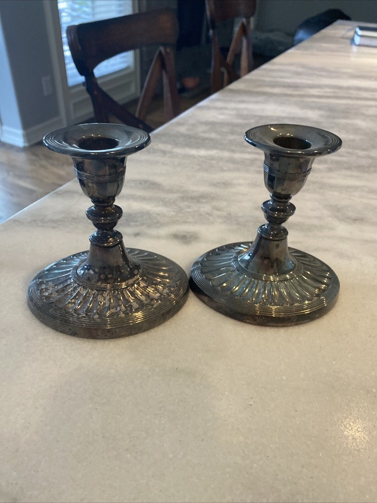 Vintage Sheffield Silver Co Silver Candlestick “Victorian Eye” Regency Style