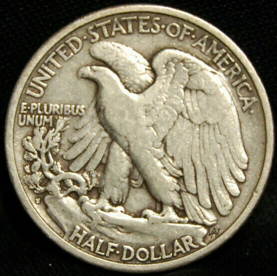 1919S WALKING LIBERTY HALF WITH VF+ DETAILS