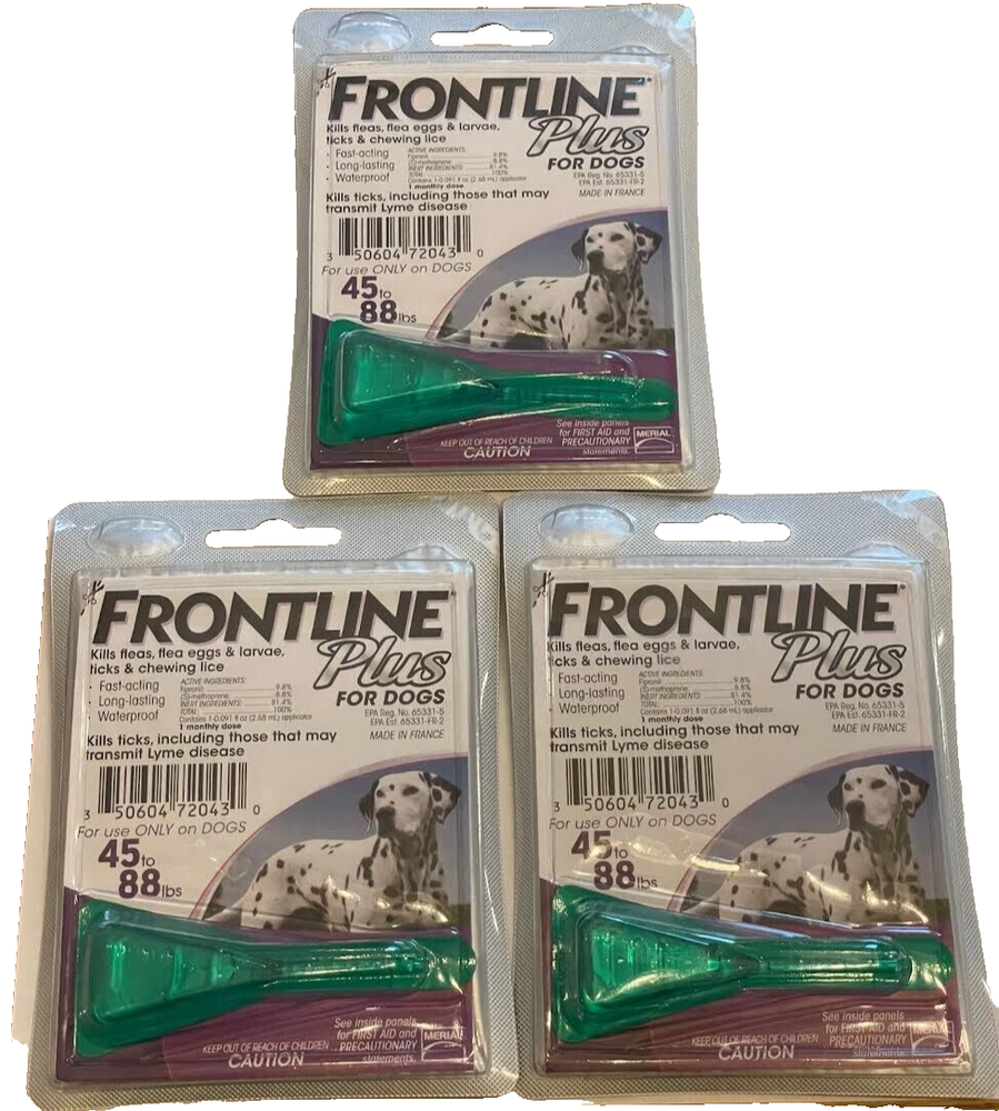 Frontline Plus for Large Dogs 45-88 Lbs. - 1 Dose - Genuine EPA