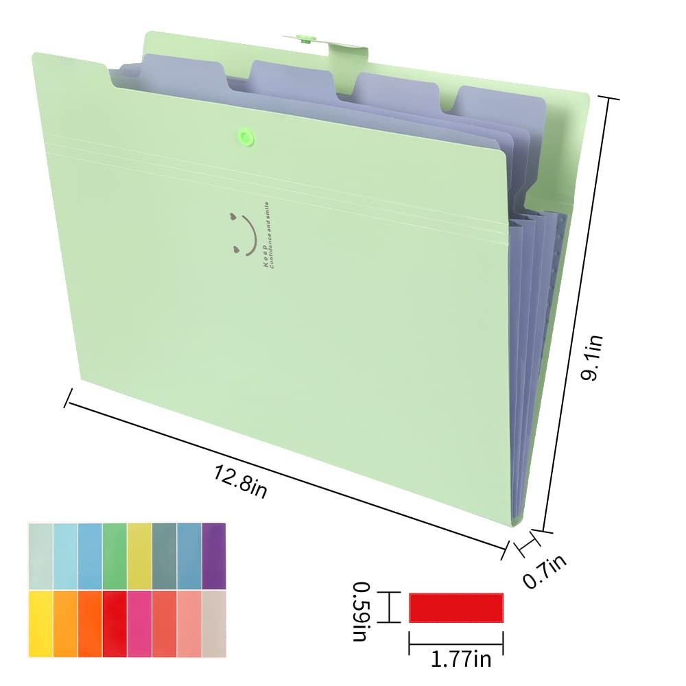 10pcs Expanding File Folders, Folders for Documents, A4 Letter Size Plastic A...