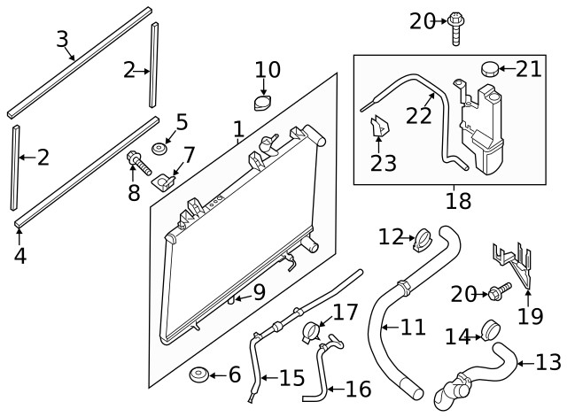 Genuine Nissan Radiator Assembly Upper Bracket 21542-3JA1B