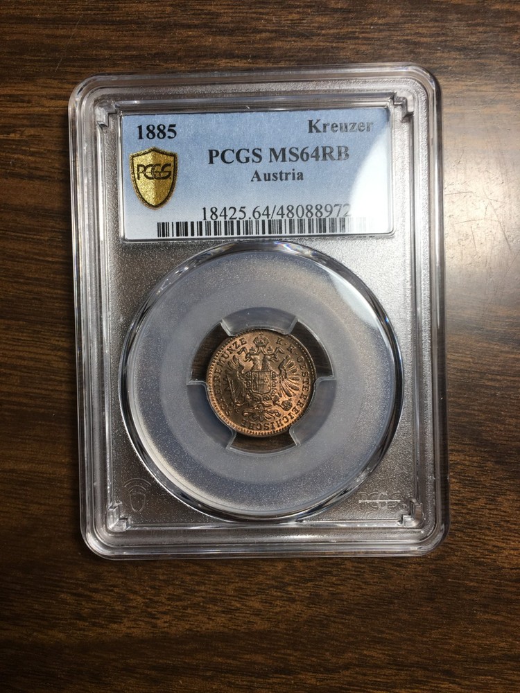 Austria 1885 Kreuzer, PCGS MS64 RB