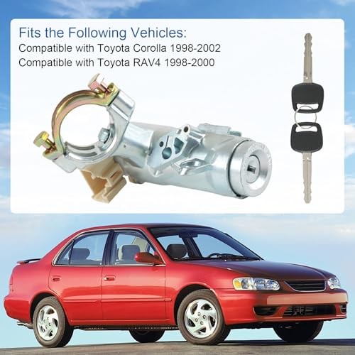 Ignition Switch Lock Cylinder with Keys Replacement for Corolla 1998-2002 RAV4