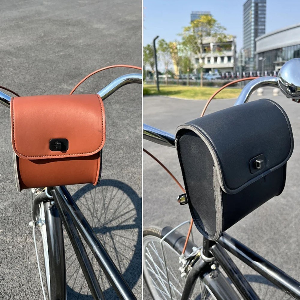 Universal Motorcycle Pouch Front Fork Sissy Bar Saddle Side Tool Bag Pu Leather