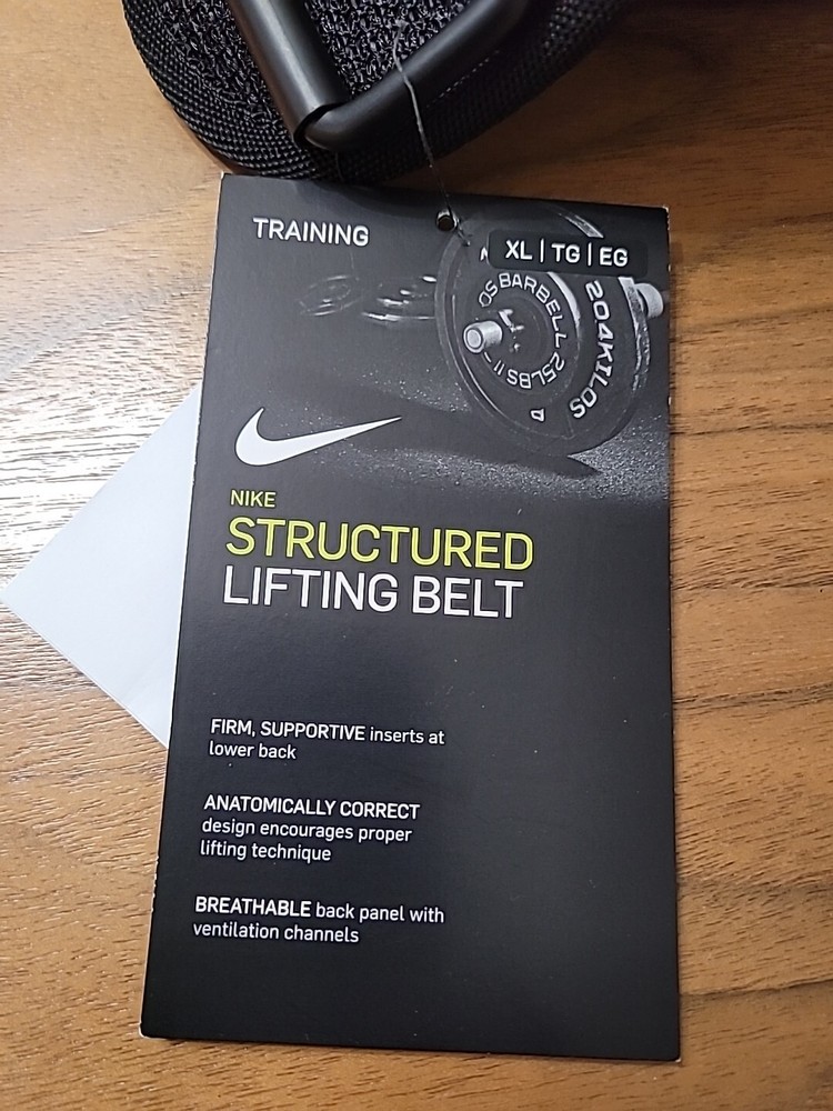 Nike Structured Weight Lifting Training Belt Size X-LARGE. NEW