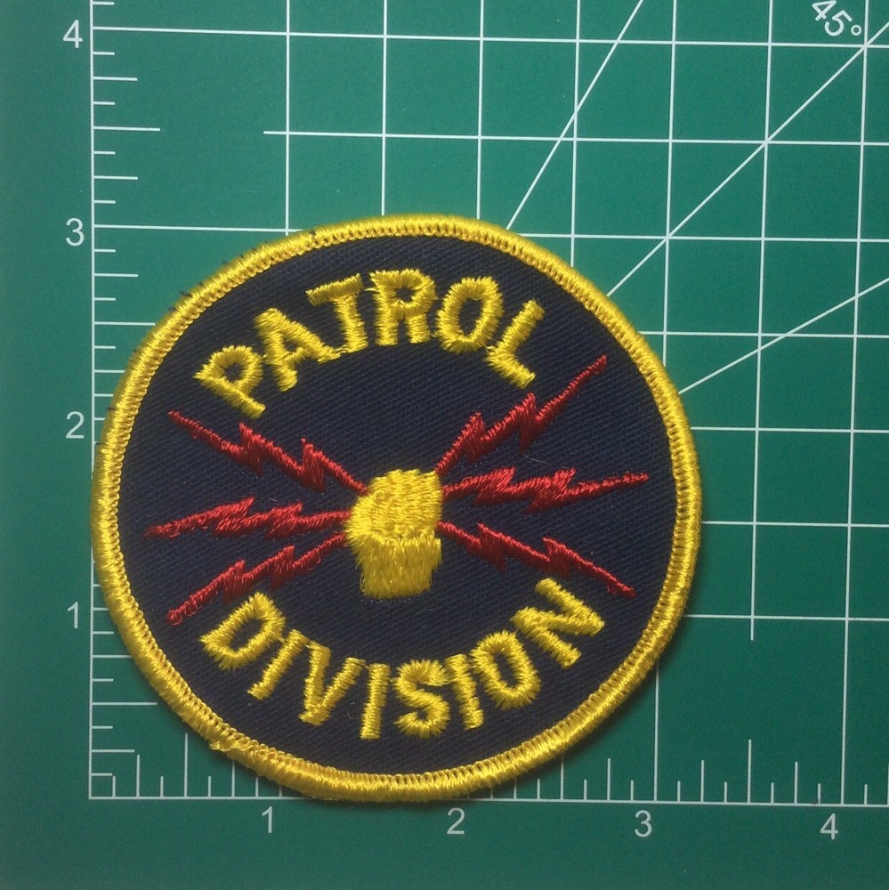 PATROL DIVISION Embroidered Round Patch | Vintage | Gold & Navy Scheme