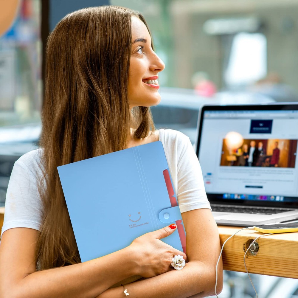 10pcs Expanding File Folders, Folders for Documents, A4 Letter Size Plastic A...