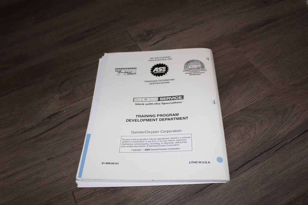 Mopar Steering & Suspension Diagnosis training student workbook 2004