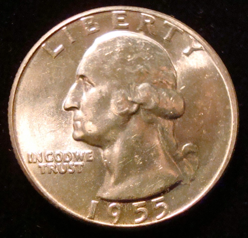 1955 Washington quarter UNC