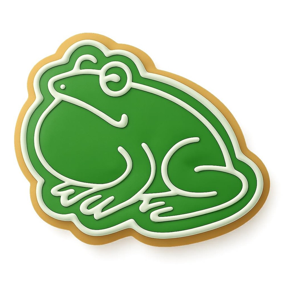 Resting Croaking Toad Cookie Cutter & Stamp - 4x3.2 Fun Kitchen Baking