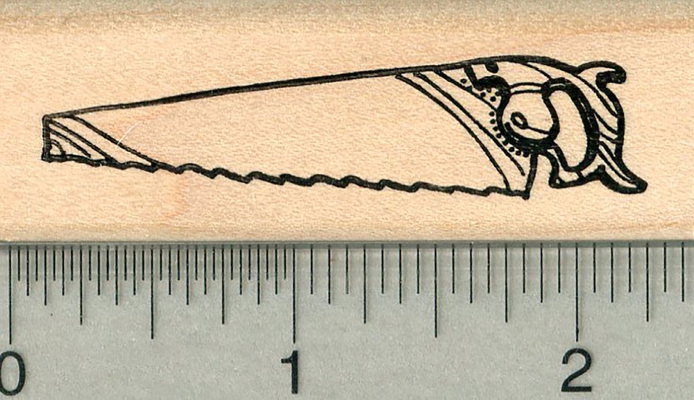Hand Saw Rubber Stamp, Carpentry Series E34421 WM