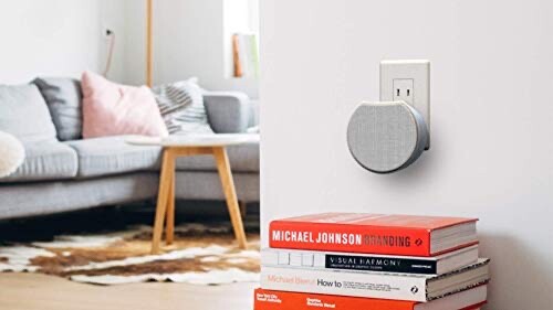 Newport Plug-in Bluetooth Speaker, Light Gray/White - Open Box