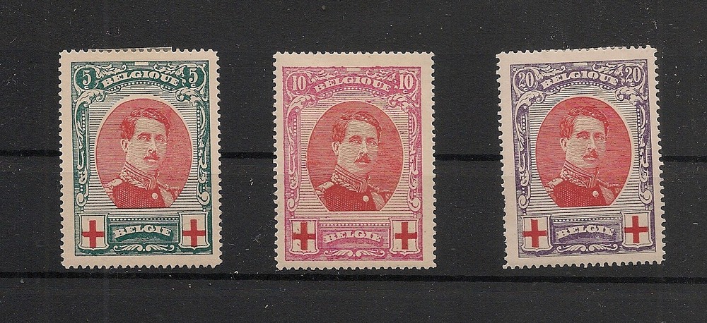 Belgium 1915 Red Cross Set Fine Mint Hinged