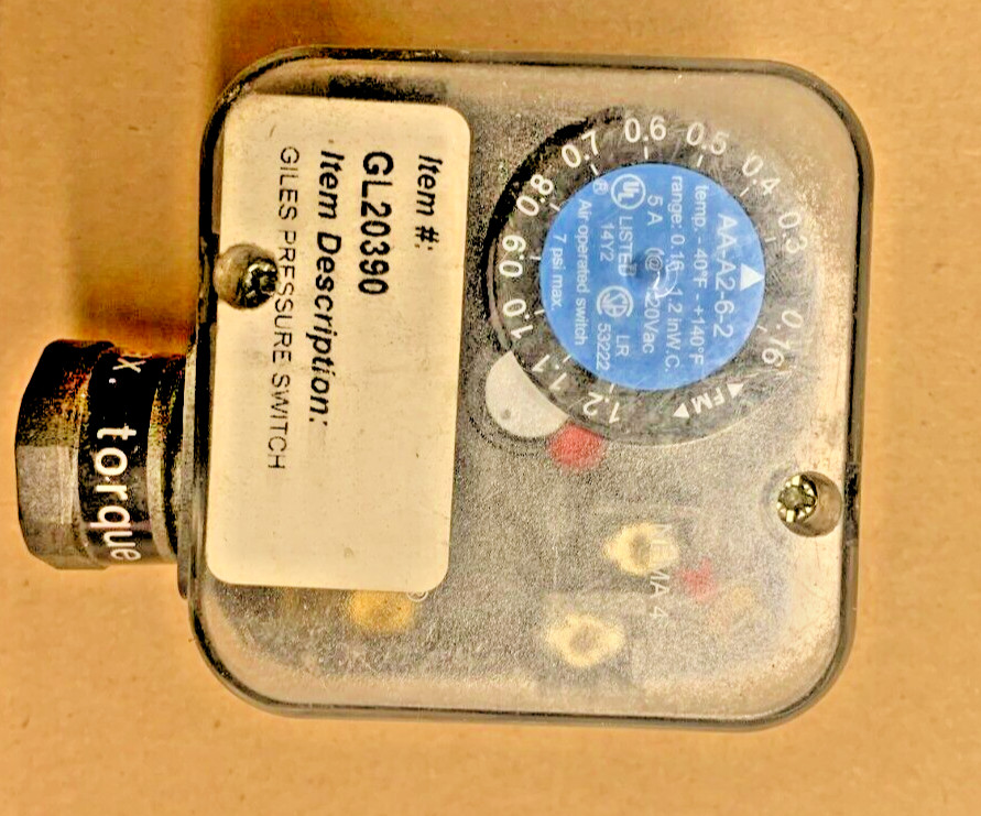 Giles 20390 Vacuum Switch, Adjustable