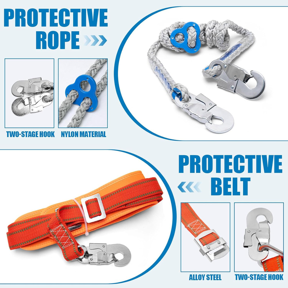 Tree Climbing Spikes, Tree Climbing Gear with Adjustable Climbing Belt- Tree Cli