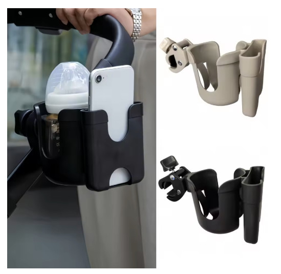 Stroller Cup & Phone Holder – Universal Anti-Slip Pram Accessory