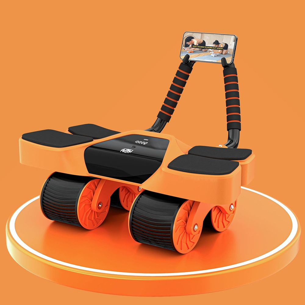 2025 New 4-Wheel Abdominal Roller with Elbow Support : Latest Upgraded High-Perf