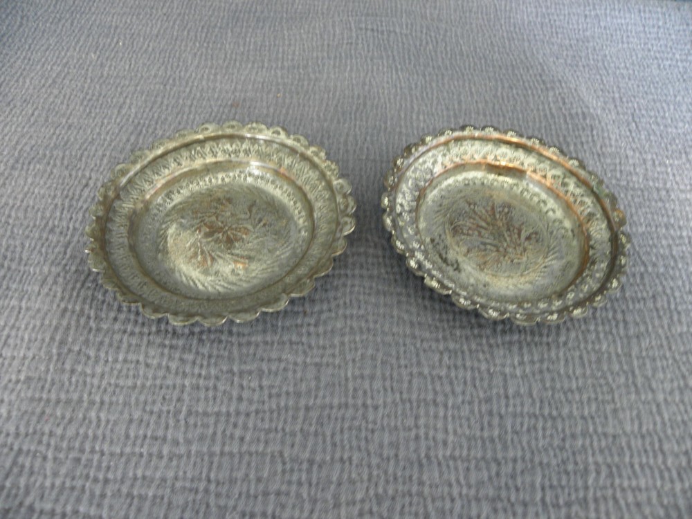Pair of copper Middle Eastern dishes