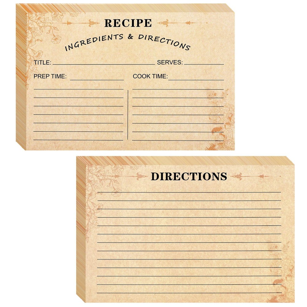 Outus 80 Pack Recipe Cards 4 x 6 Inch Kraft Double 4 x 6 inch, Color