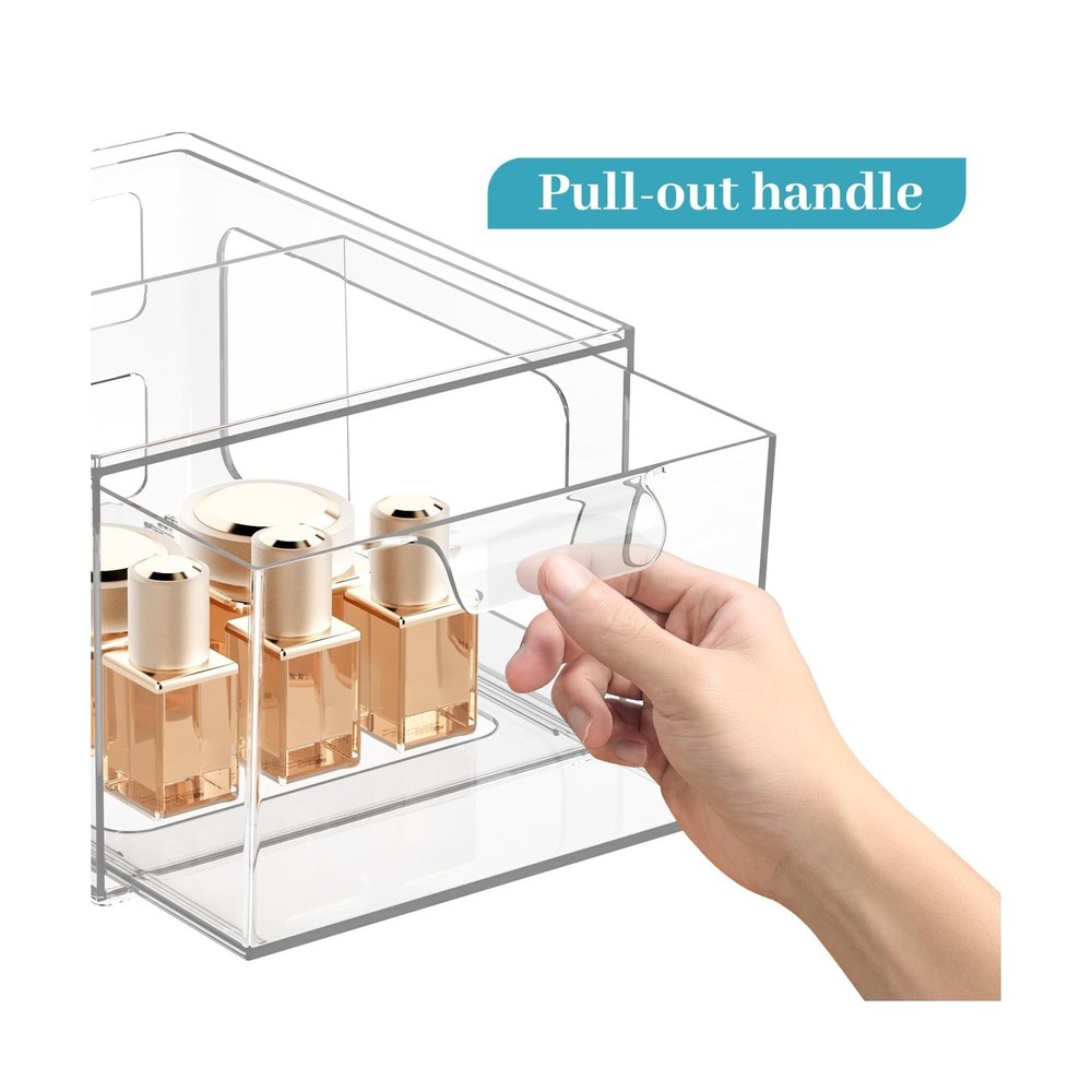 6 Pack Stackable Plastic Makeup Organizer Drawers, Acrylic Organize... Fast Ship