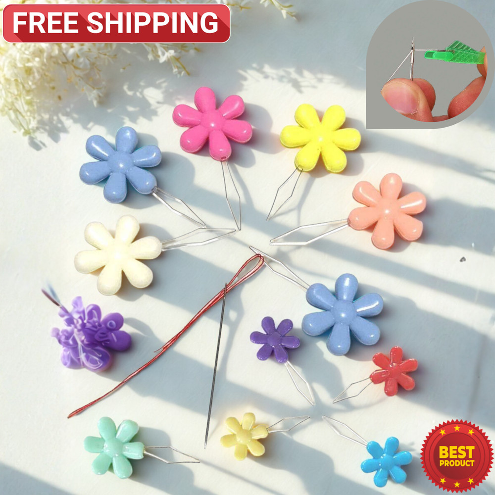 10pc Easy Needle Threader Mixed Color Elderly Inserter Tool Sewing Accessory Kit
