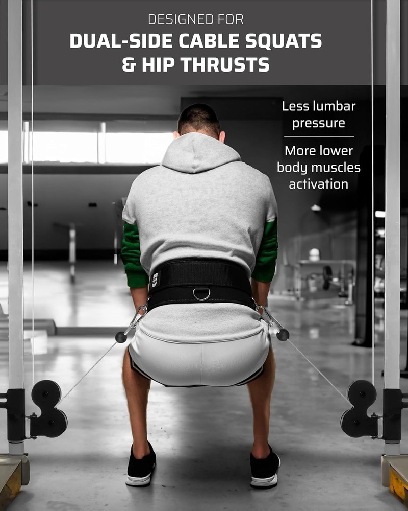 Multi-Attachment Belt for Cable Machine and Smart Home Gym Squats and Hip Thrust