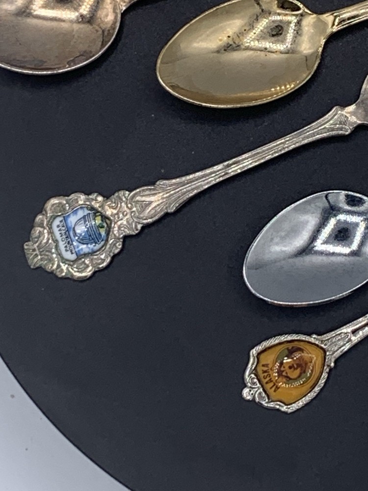 Vintage Souvenir Spoons, Silver Plated.