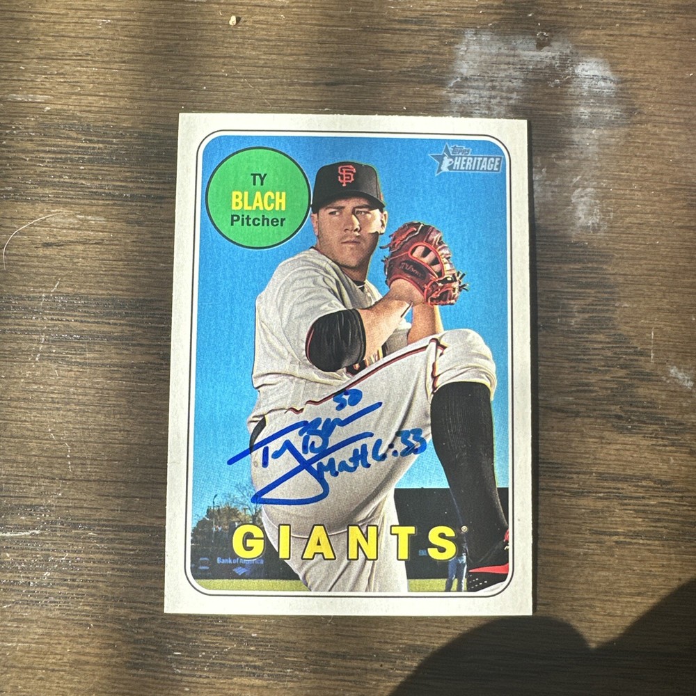 TY BLACH SAN FRANCISCO GIANTS PITCHER SIGNED AUTOGRAPHED BASEBALL CARD