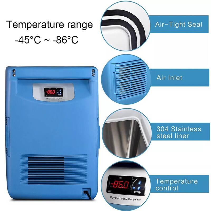 20L -86℃ Ultra Low Temperature Freezer Lab Refrigerator Lab Sample Flash Freezer