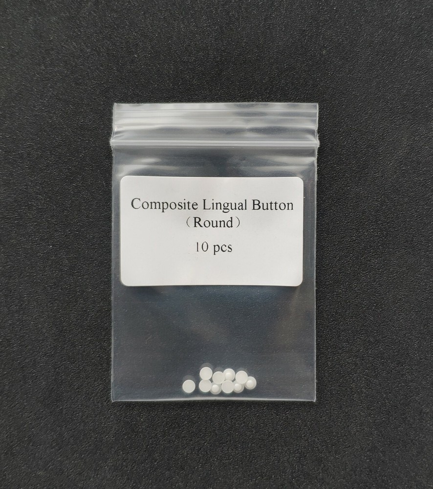 20Pcs Dental Orthodontic Bondable Lingual Buttons Ceramic Round Base Mesh Base
