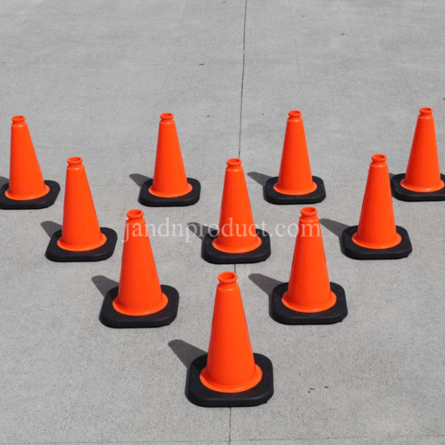 Orange 12″ Traffic Cone – JBC Black Base