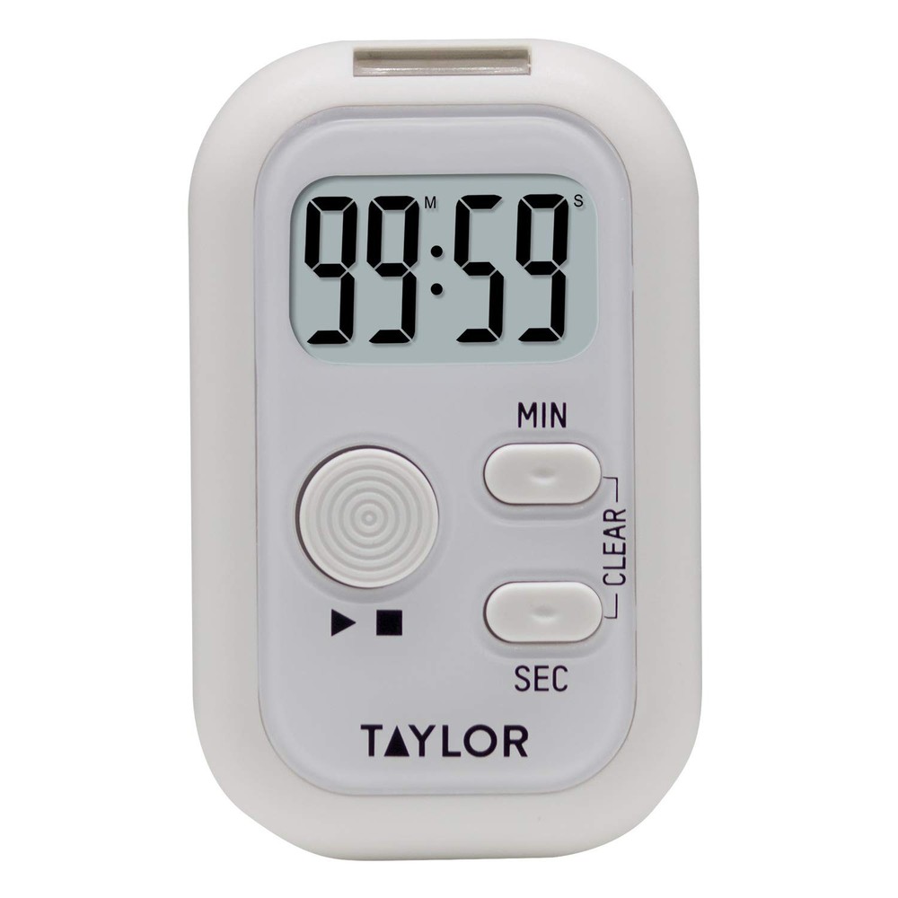 Multi-Alert (Sound, Light, Vibration) Digital Timer, Standard, White