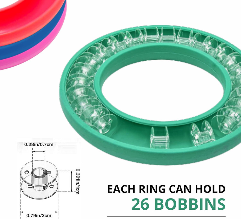 4PCS Bobbin Holder Set – Organizer for Sewing Thread Machine Bobbins Case wit...