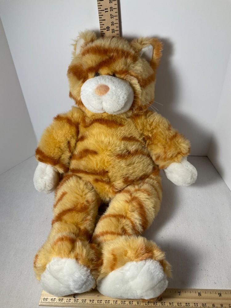Build a bear orange striped soft cat plush