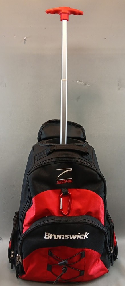 Brunswick Zone Rolling Ball Roller Red Bowling Bag Extending Handle