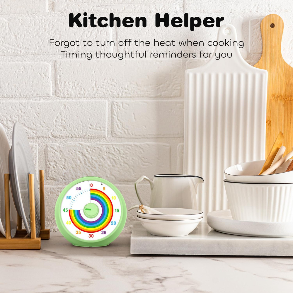 60-Minute Visual Countdown Timer for Kids, Classroom, Office, and Kitchen