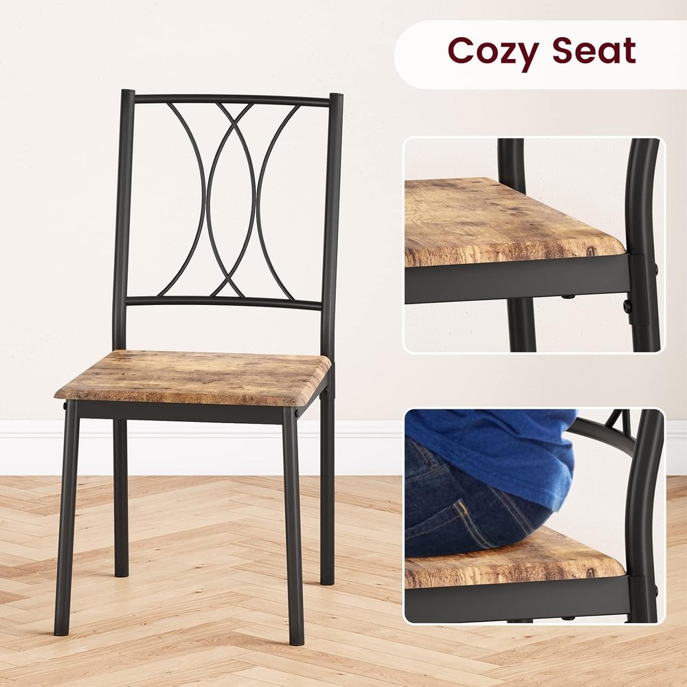 5-Piece Wood Dining Table Set 4 Rectangular Kitchen Table Set W/ 4 Chairs