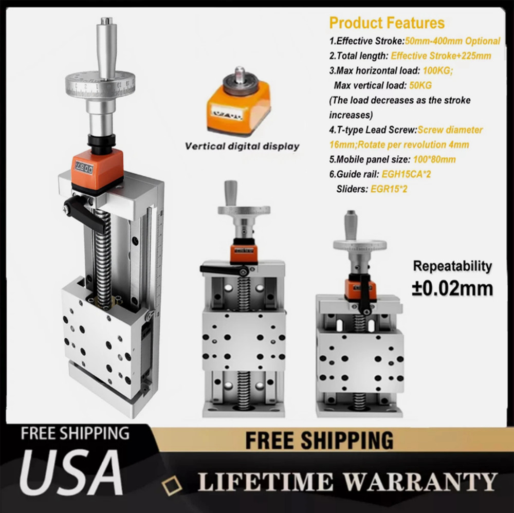 Linear Sliding Table Module T-shaped Screw Self-locking Digital Display XY Axis