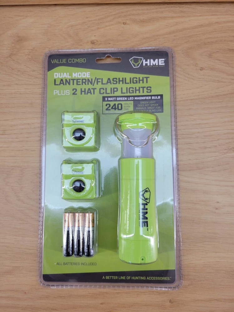 HME Dual Mode Lantern/Flashlight - Plus 2 Hat Clip Lights - *BRAND NEW*