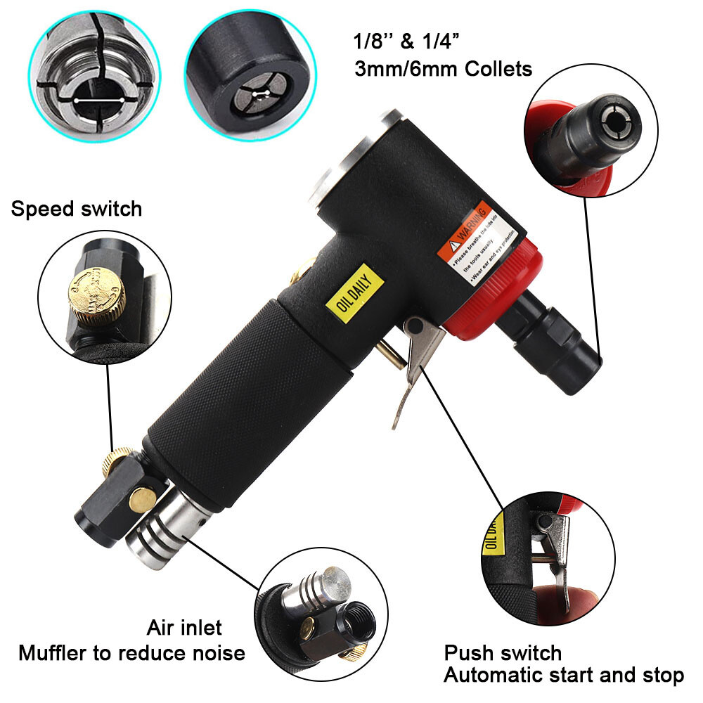 90 ° 1/4" Air Right Angle Die Grinder Sander Grinding Machine Off Cutting Tool