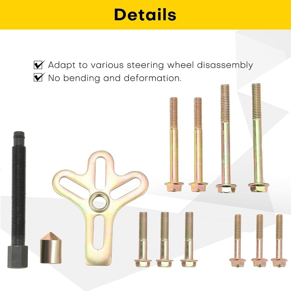 Harmonic Balancer Steering Wheel Puller Kit | 13PCS Flywheel Puller, Cranksha...
