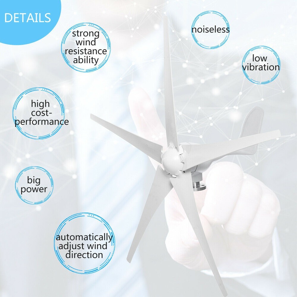 2 Sets Wind Turbines Generator 3000W Max Power W/ Charge Controller Windmill 48V