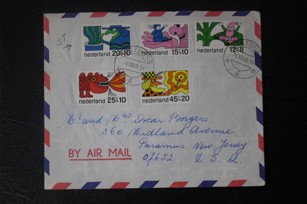 Netherlands 1968 cover to Paramus NJ