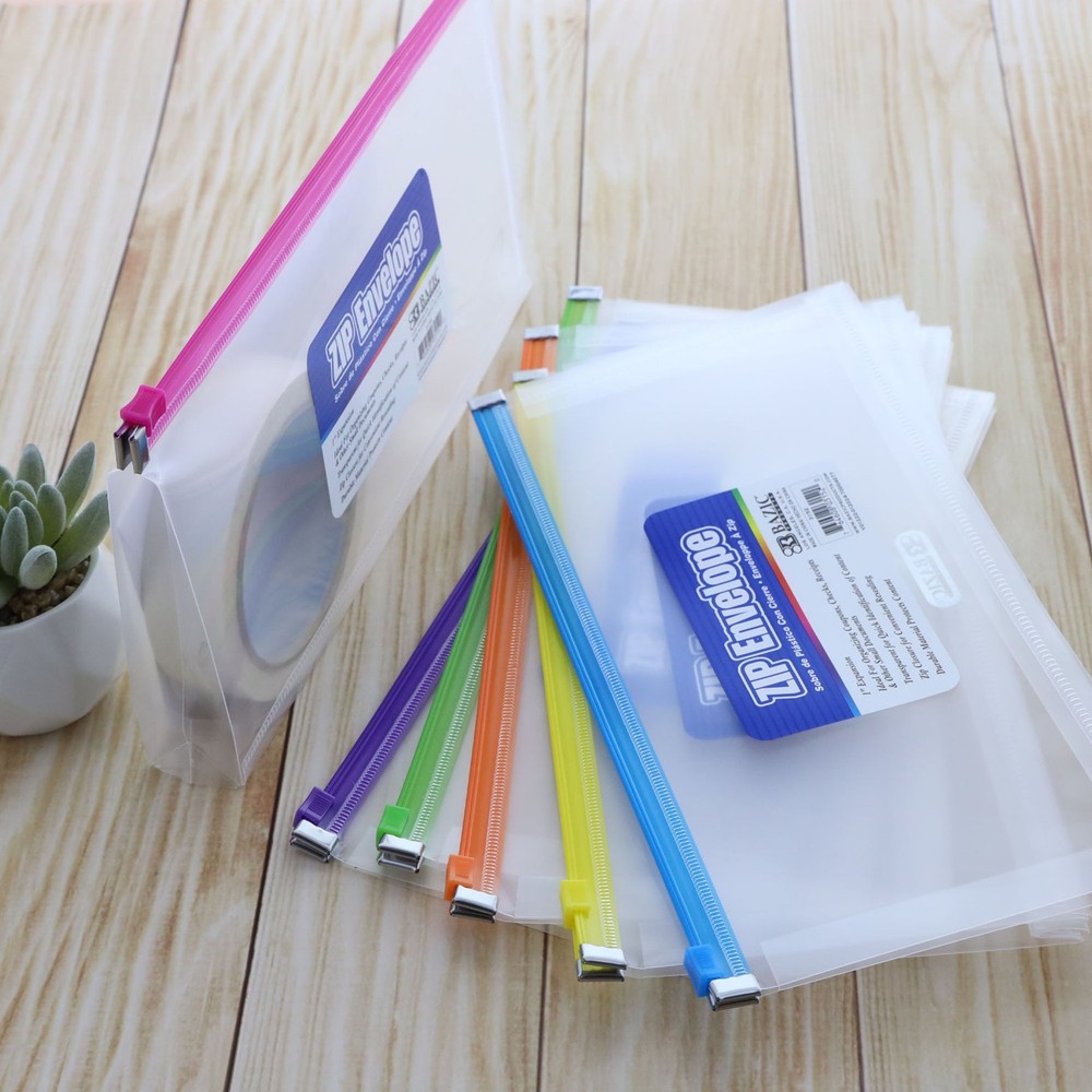 BAZIC Clear Coupon/Check Size Zip Envelope, pack of 24